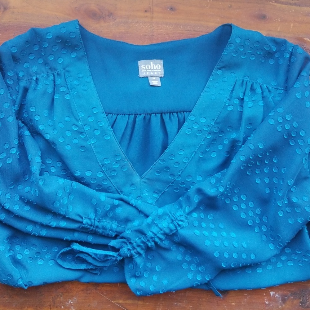 NY&CO Bubble Hem Polka Dot Soho Soft Shirt